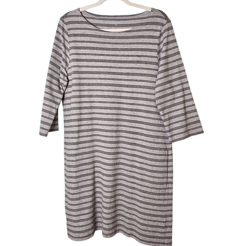 Garnet Hill striped cotton t- shirt dress. L.